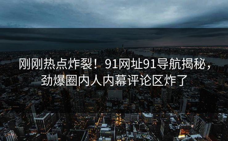 刚刚热点炸裂！91网址91导航揭秘，劲爆圈内人内幕评论区炸了