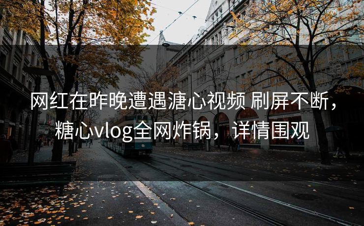 网红在昨晚遭遇溏心视频 刷屏不断，糖心vlog全网炸锅，详情围观