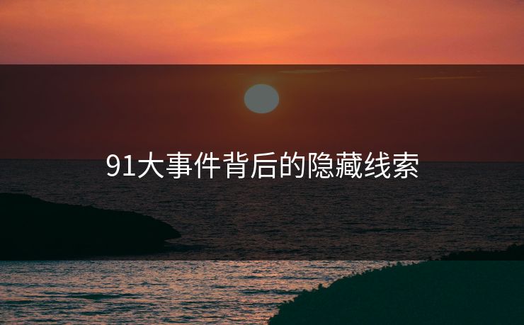 91大事件背后的隐藏线索